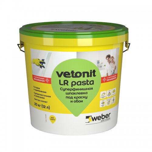 Шпаклевка готовая суперфинишная Weber vetonit LR pasta (5 кг)