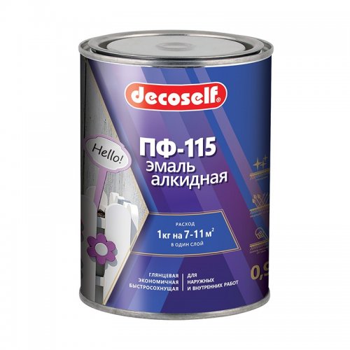 Эмаль Pufas Decoself ПФ-115 салатная (0,9 кг)