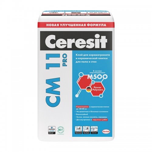 Клей для керамической плитки для пола и стен Ceresit CM 11 PRO (25 кг)
