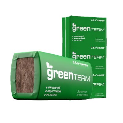 Утеплитель Гринтерм (GreenTerm) 50х610х1230 мм (16шт, 12м2, 0,6м3)